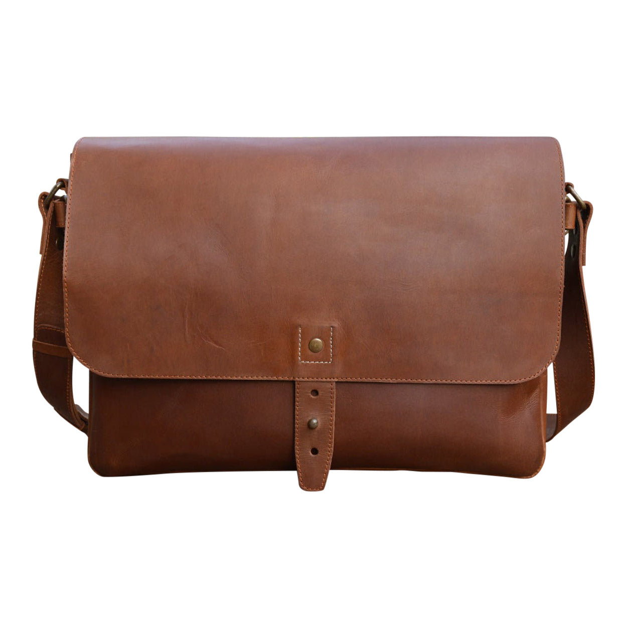 Classic leather messenger bag