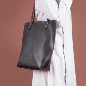 Basic Tote - Black Leather Tote | Bear Necessities Pakistan